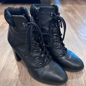 Antonio Melani Black heels boots Booties combat military